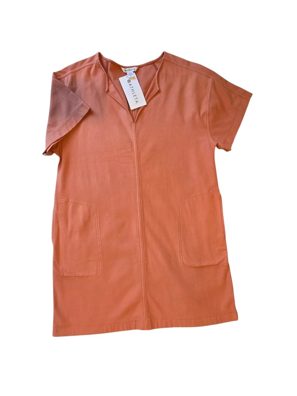 Athleta Farallon Dress NWT Sunbaked Clay size Large Terra Cotta Pockets